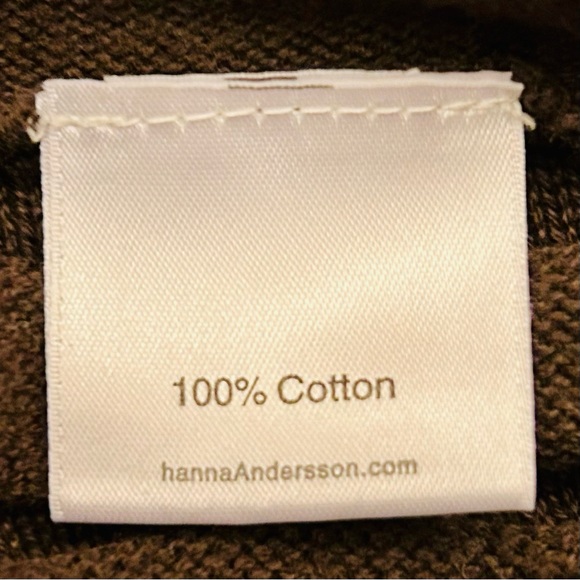 Hanna Andersson Brown Ribbed Pink Stripe Sleeveless Sweater Dress 8 EU 130 - Picture 4 of 7